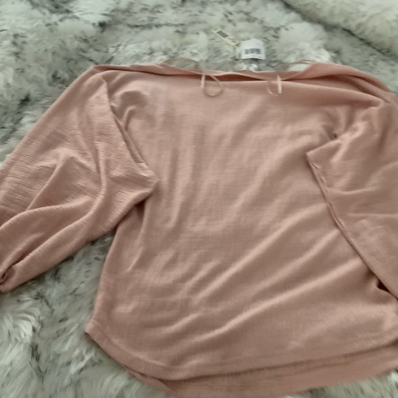 Max Studio Pink Long Sleeve Ribbed Blouse - Picture 6 of 8